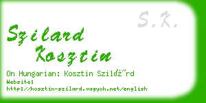 szilard kosztin business card